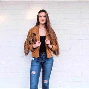 Vintage Leather Fringe Jacket